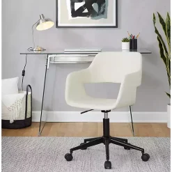 Cream Faux Leather & Black Marshall Office Chair