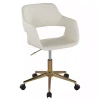 Cream Faux Leather & Gold Marshall Office Chair