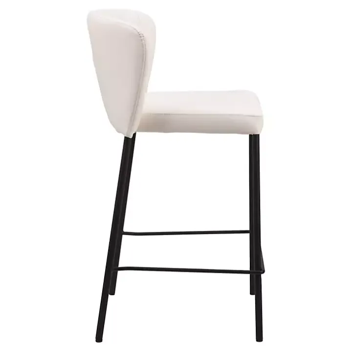 Cream Faux Leather Liddy Counter Stools, Set of 2