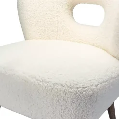 Cream Fluffy Wingback Accent Chair