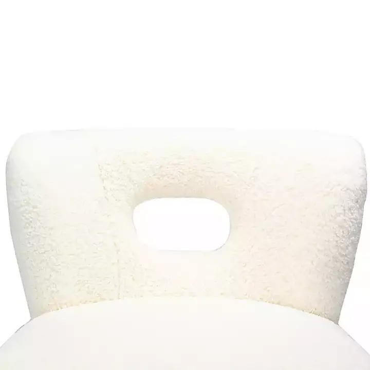 Cream Fluffy Wingback Accent Chair