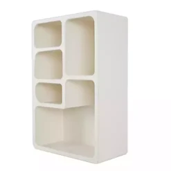 Cream Geometric 5-Section Wall Shelf