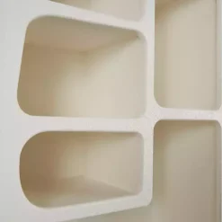 Cream Geometric 5-Section Wall Shelf