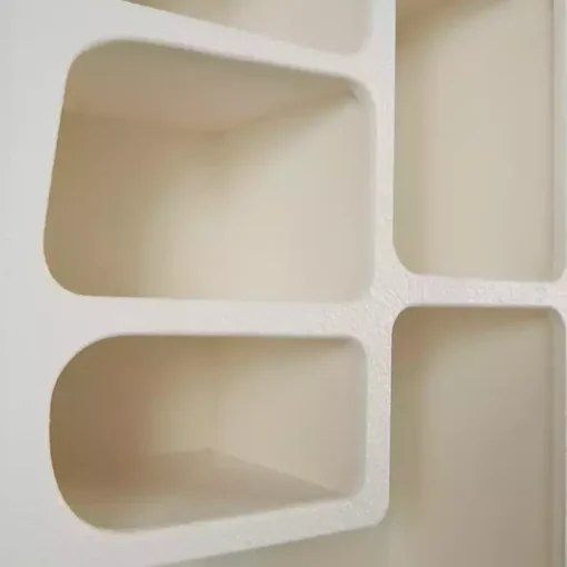 Cream Geometric 5-Section Wall Shelf
