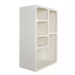 Cream Geometric 5-Section Wall Shelf