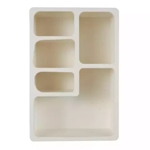 Cream Geometric 5-Section Wall Shelf