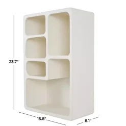Cream Geometric 5-Section Wall Shelf