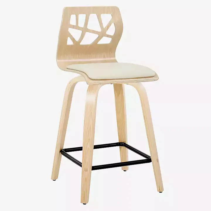 Cream Golia Swivel Counter Stools, Set of 2