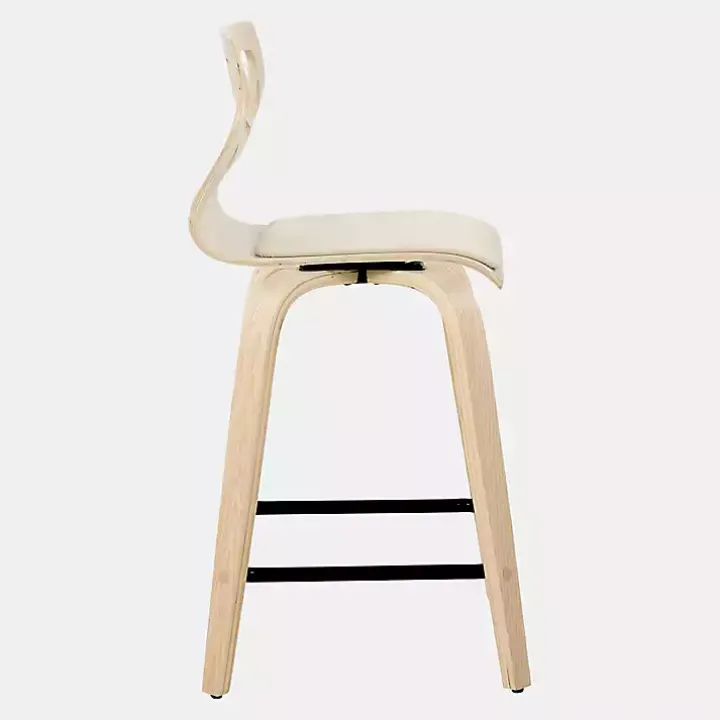 Cream Golia Swivel Counter Stools, Set of 2