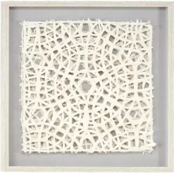 Cream Handcut Paper Doily Shadowbox Framed Art