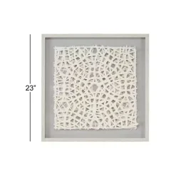 Cream Handcut Paper Doily Shadowbox Framed Art