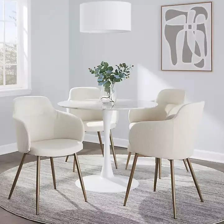 Cream Modern Accent Chairs, Set of 2