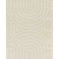 Cream Modern Curve Area Rug, 6x9