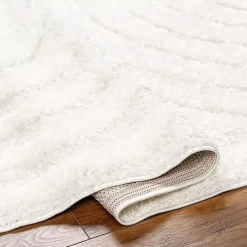 Cream Modern Curve Area Rug, 6x9