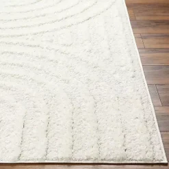 Cream Modern Curve Area Rug, 6x9