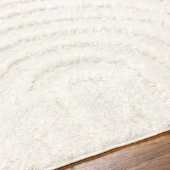 Cream Modern Curve Area Rug, 6x9