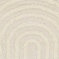 Cream Modern Curve Area Rug, 6x9