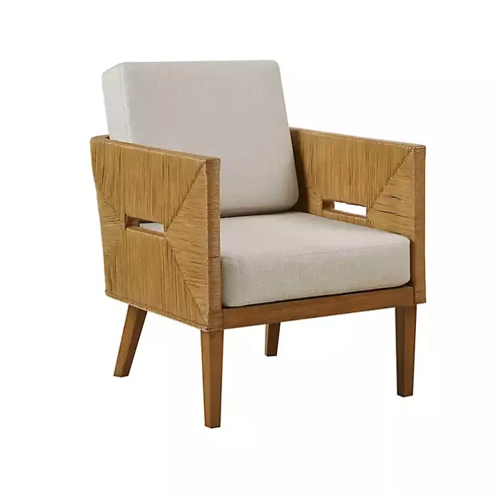 Cream Natural Rattan Accent Chair