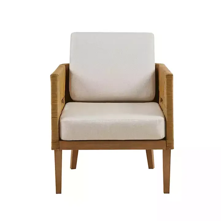 Cream Natural Rattan Accent Chair