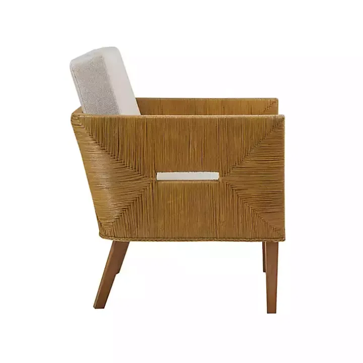 Cream Natural Rattan Accent Chair