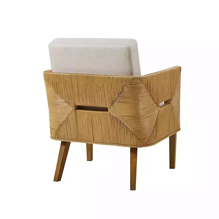 Cream Natural Rattan Accent Chair