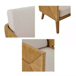 Cream Natural Rattan Accent Chair