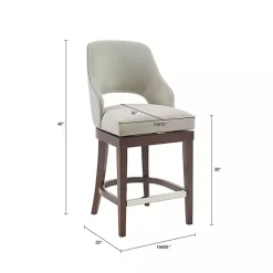 Cream Open Back Swivel Base Counter Stool