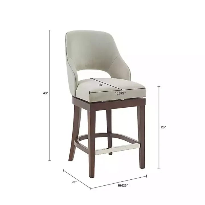 Cream Open Back Swivel Base Counter Stool