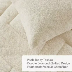 Cream Quilted Teddy 2-pc. Twin Comforter Set