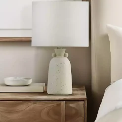 Cream Speckled Ceramic Table Lamp