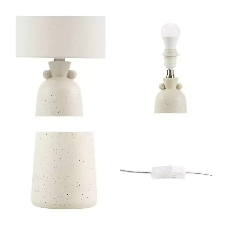 Cream Speckled Ceramic Table Lamp