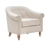 Cream Tufted Farmhouse Accent Chair