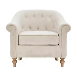 Cream Tufted Farmhouse Accent Chair