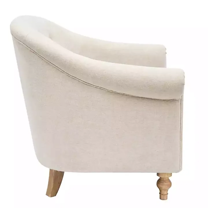 Cream Tufted Farmhouse Accent Chair