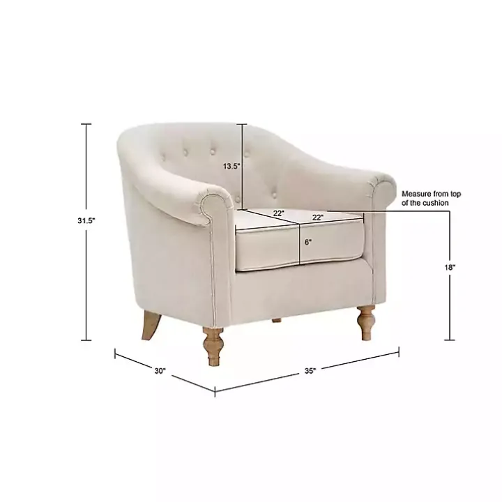 Cream Tufted Farmhouse Accent Chair