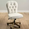 Cream Tufted with Nailhead Trim Office Chair
