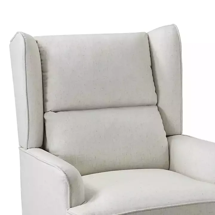 Cream Upholstered Wingback Rocking Chair