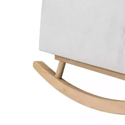 Cream Upholstered Wingback Rocking Chair