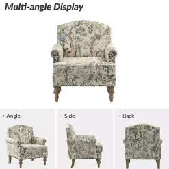 Cream Vintage Birds Traditional Accent Chair