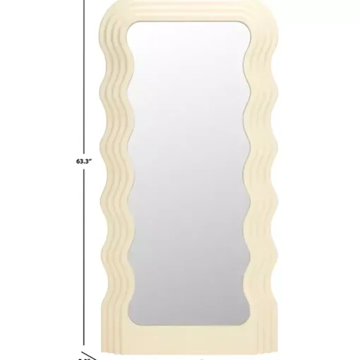 Cream Wavy Mayha Leaner Mirror