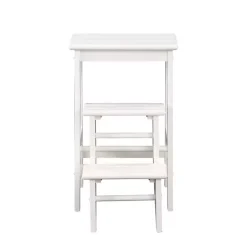 Cream Wooden 3-Level Step Stool