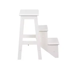 Cream Wooden 3-Level Step Stool