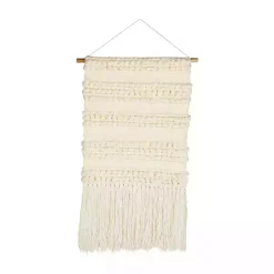 Cream Woven Fringe Macrame Wall Hanging