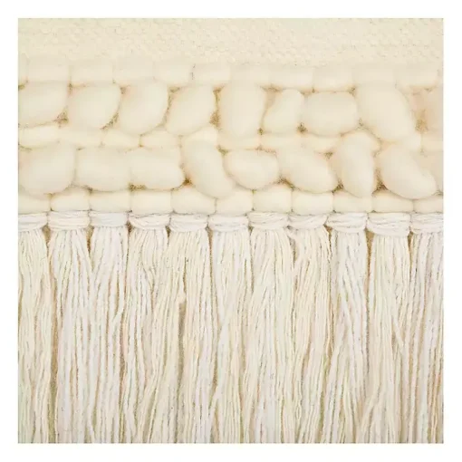 Cream Woven Fringe Macrame Wall Hanging