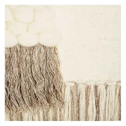 Cream Woven Layered Textured Macrame Wall Hanging
