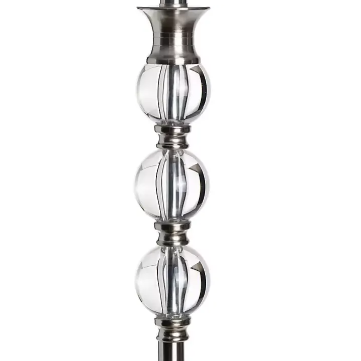 Crystal and Silver Metal Floor Lamp
