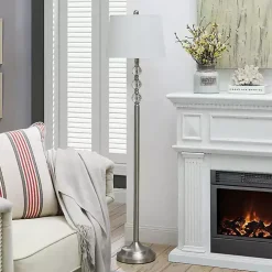 Crystal Spheres Brushed Nickel Floor Lamp