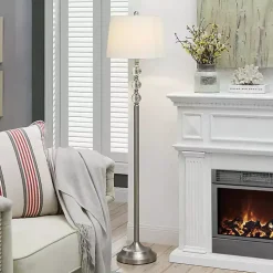 Crystal Spheres Brushed Nickel Floor Lamp