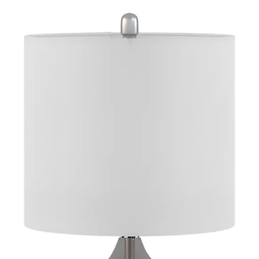 Curved Gray Glass Table Lamps, Set of 2