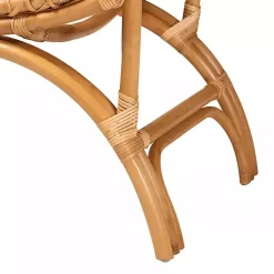 Curved Natural Rattan Woven Accent Chair